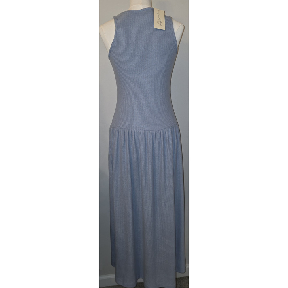 NWT XS Ribbed Blue Tank Maxi Dress Universal Thread Soft Corduroy Feel MSRP $28 - Picture 3 of 5